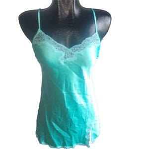 Victoria's Secret Aqua Lace Trim Chemise Nighty XS